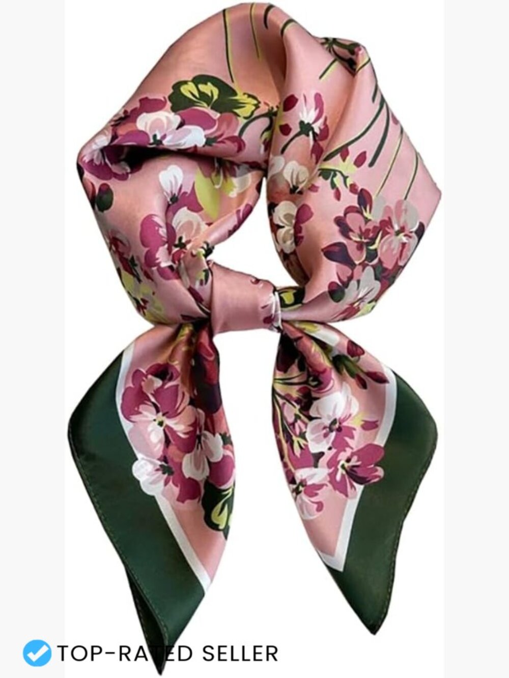 100% Mulberry Silk Square Scarf for Hair or Neck - Digital Printed Fashion Scarf